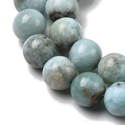 Natural Larimar Beads Strands G-B156-A01-8mm-1