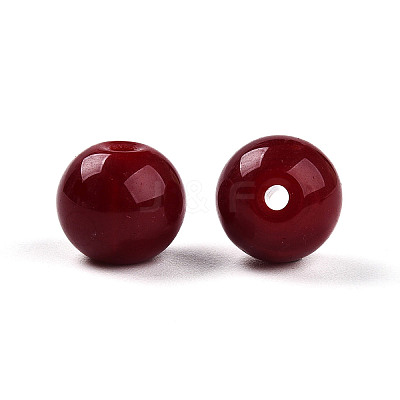 Opaque Solid Color Glass Beads GLAA-N007-10mm-A04-1