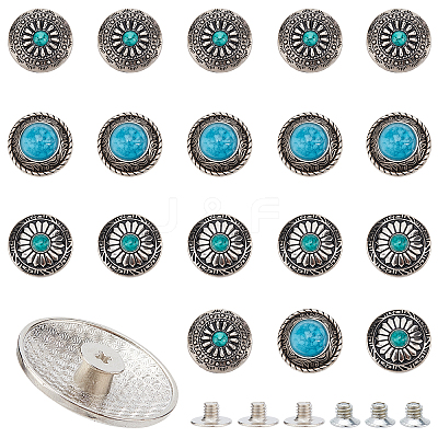 18Sets 3 Style Alloy Decorative Rivets BUTT-GA0001-01-1