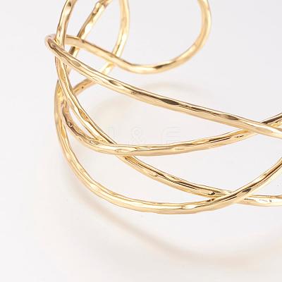 Brass Cuff Bangle BJEW-P168-C08-1