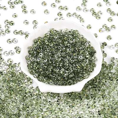 Spray Painted Transparent Glass Seed Beads SEED-T007-05B-1