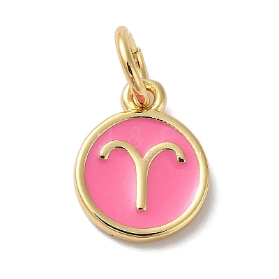 Real 18K Gold Plated Brass Enamel Charms KK-L216-001G-J04-1