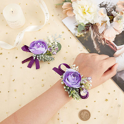 1Pc Silk Cloth Wrist Corsage AJEW-CP0001-72-1