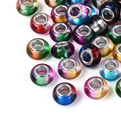 Two Tone Transparent Acrylic European Beads GPDL-N006-01A-07-1