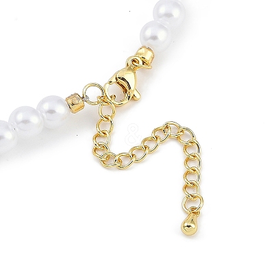 6mm Round ABS Imitation Pearl Beaded Necklaces NJEW-P317-12C-G-1