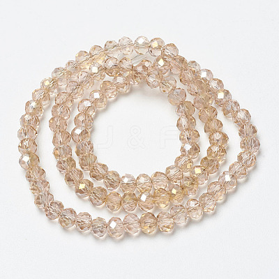 Electroplate Transparent Glass Beads Strands EGLA-A034-T4mm-H04-1