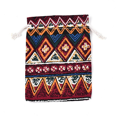 Ethnic Style Burlap Packing Pouches ABAG-N009-06C-01-1