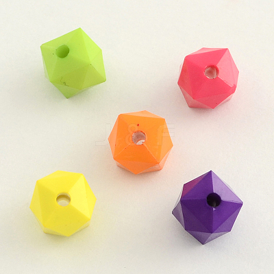 Opaque Acrylic Beads X-SACR-Q099-84B-1