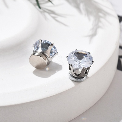 Cubic Zirconia Clip-on Earrings EJEW-L100-01P-07-1