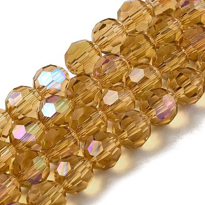 Electroplate Transparent Glass Beads Strands EGLA-A035-T8mm-L17-1