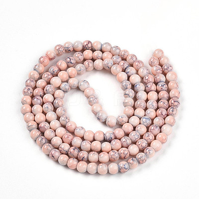 Baking Paint Glass Beads Strands DGLA-N003-6mm-C02-1