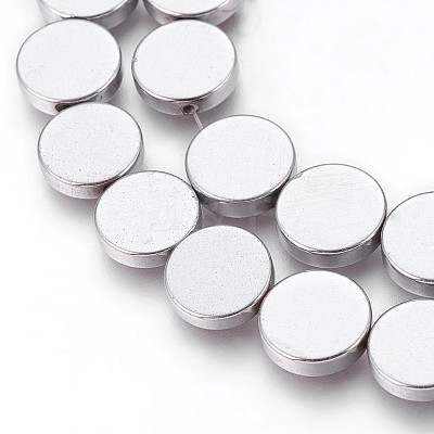 Electroplated Non-magnetic Synthetic Hematite Beads Strands G-P392-S06-1