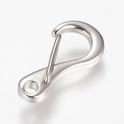 Tarnish Resistant 304 Stainless Steel Push Gate Snap Keychain Clasp Findings STAS-K149-15P-1