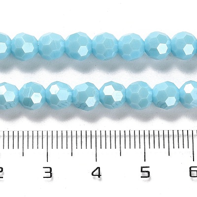 Electroplate Opaque Glass Beads Strands X-EGLA-A035-P6mm-A08-1