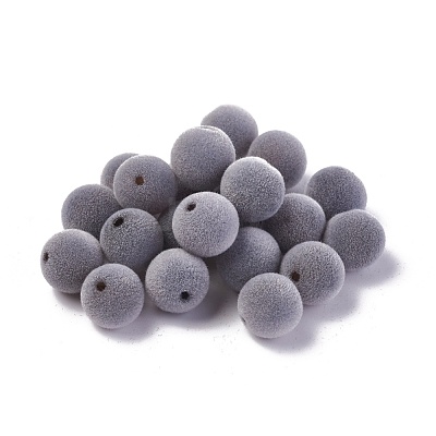 Flocky Acrylic Beads OACR-L011-D-11-1
