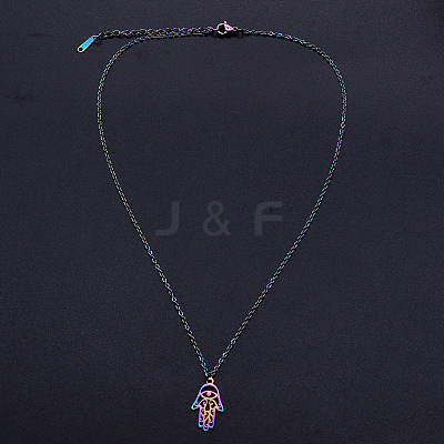 201 Stainless Steel Pendants Necklaces NJEW-S105-JN637-1
