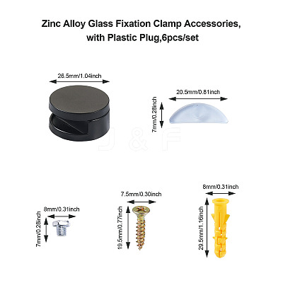 Zinc Alloy Glass Fixation Clamp Accessories X1-SW-TAC0001-27-1