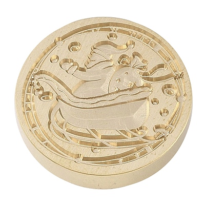 Christmas Series Wax Seal Brass Stamp Head LS-AJEW-M037-01G-10-1