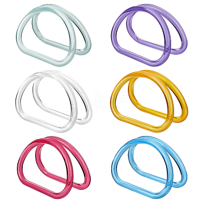 12Pcs 6 Colors D Shaped Resin Bag Handles DIY-PH0035-23-1
