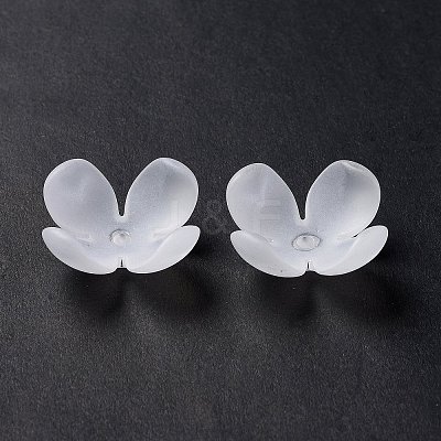 Frosted Acrylic Bead Caps OACR-G014-01-1
