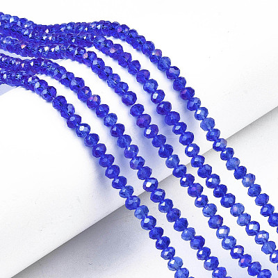 Electroplate Glass Beads Strands EGLA-A034-T3mm-B27-1