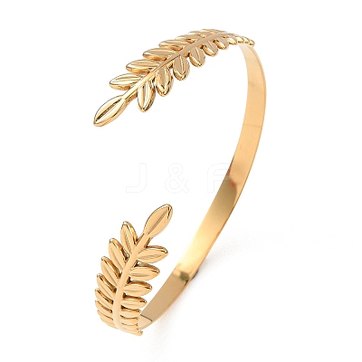 304 Stainless Steel Cuff Bangles for Women BJEW-Z173-01G-1