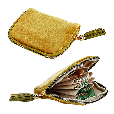 Rectangle Velvet Jewelry Zipper Storage Bags ABAG-WH0709-437B-1
