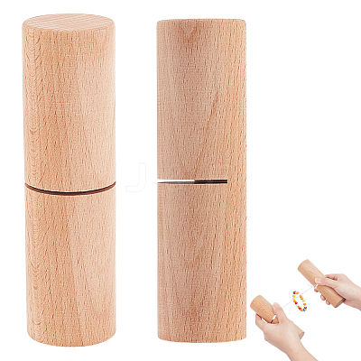Pine Wood Bracelet Knotting Clamp Tool AJEW-WH0596-037-1