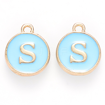 Golden Plated Alloy Enamel Charms ENAM-S118-04S-1