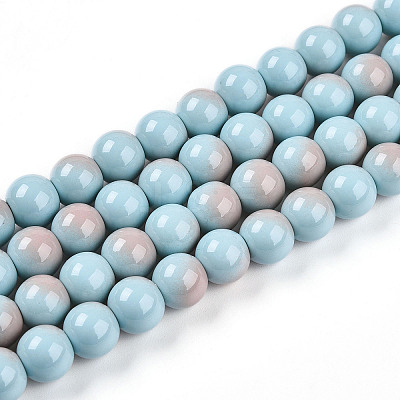 Baking Paint Glass Beads Strands DGLA-N012-10mm-06-1
