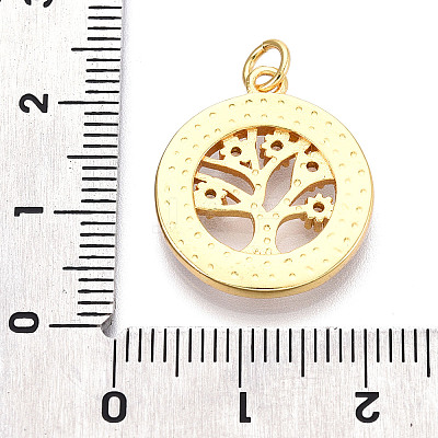 Brass Micro Pave Clear Cubic Zirconia Pendants KK-N268-76G-1