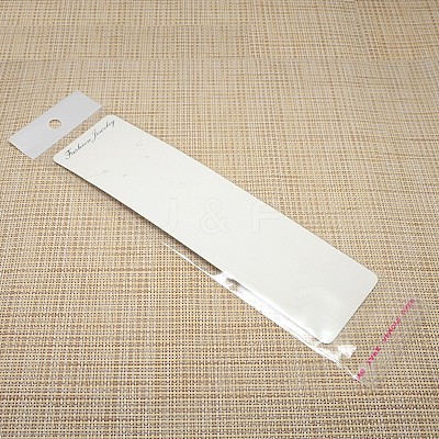 Rectangle Necklace Display Sets Cardboard Paper Cards and Self Adhesive Cellophane Bags X-NDIS-M001-02-1