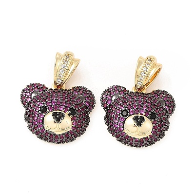 Brass Micro Pave Cubic Zirconia Pendants KK-H441-01A-G-1