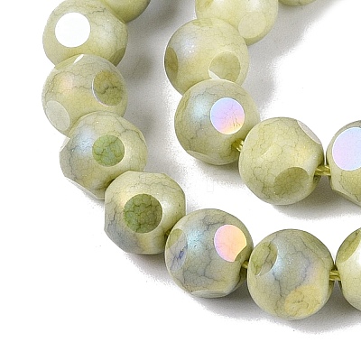 Ombre Effect Dyed Electroplate Opaque Glass Beads Strands EGLA-Q130-01A-10-1