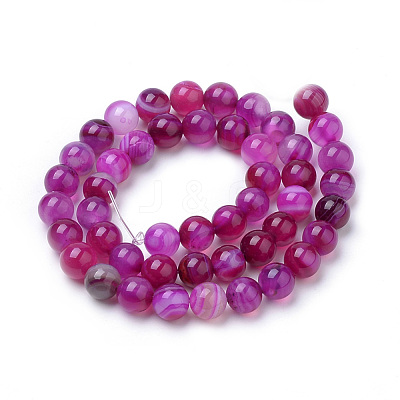 Natural Striped Agate/Banded Agate Beads Strands G-S259-04G-12mm-1