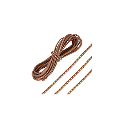 Flat Leather Craft Shoemaker Cord with Metal Rivet LS-AJEW-WH0561-08A-1