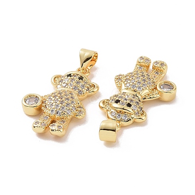 Brass Micro Pave Cubic Zirconia Pendants ZIRC-I063-13G-1