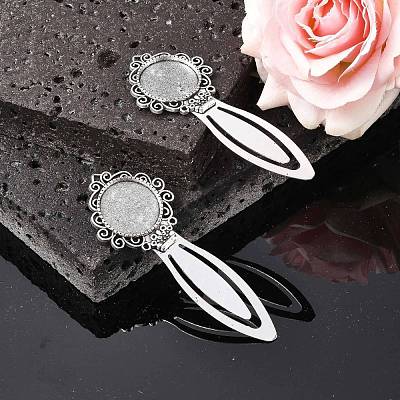 Tibetan Style Bookmark Cabochon Settings X-TIBE-S157-AS-NR-1