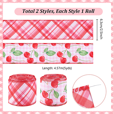 5 Yards Polyester Ribbon OCOR-WH0101-203-1