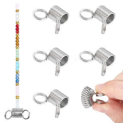 6Pcs 201 Stainless Steel Mini Spring Bead Clamps for Beading Jewelry Making TOOL-UN0001-44-1