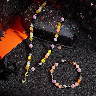 450Pcs 15 Style Drawbench Glass Beads Strands DGLA-PH0001-11-1
