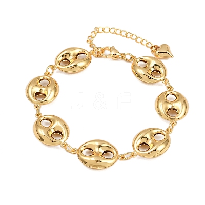 304 Stainless Steel Coffee Bean Link Chain Bracelets X-BJEW-D359-14B-G-1