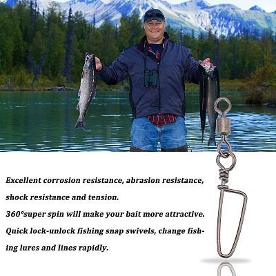 90Pcs 9 Style Brass Fishing Snaps Swivels FIND-FH0004-40-1