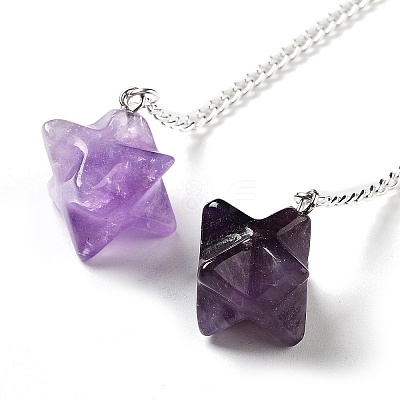 Natural Amethyst Pendant Dowsing Pendulums G-Q016-04C-1