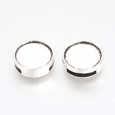 Tibetan Style Alloy Slide Charms Cabochon Settings X-PALLOY-Q341-04AS-LF-1