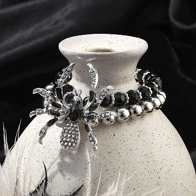 Punk Style Alloy Plastic Charm Bracelets BJEW-K269-01P-1