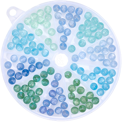 125Pcs 5 Colors Resin UV Reactive Beads RESI-PA0001-33C-1