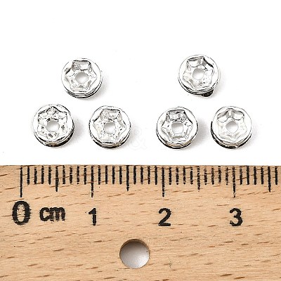 Brass Rhinestone Spacer Beads X-RSB036NF-03-1