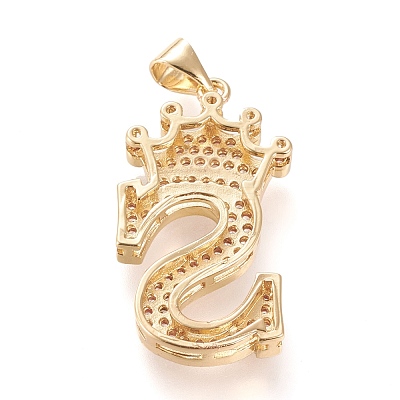 Brass Micro Pave Cubic Zirconia Pendants KK-R138-002S-1
