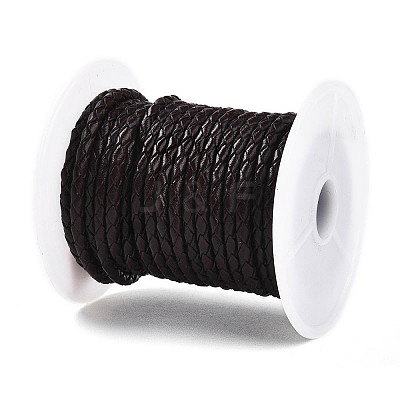Braided Cowhide Leather Cord NWIR-N005-01B-4mm-1
